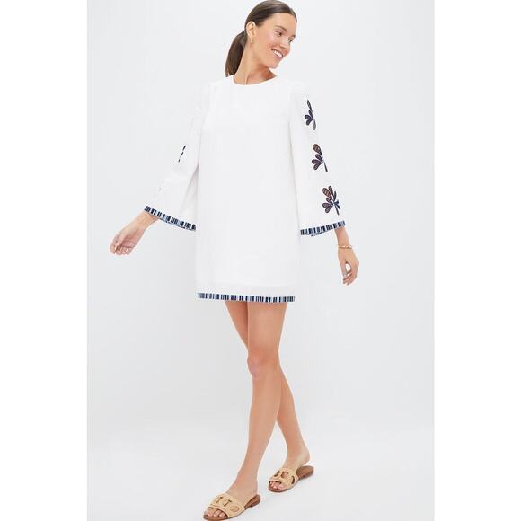 Tuckernuck Dresses & Skirts - HYACINTH HOUSE White & Blue Embroidery Atlantic Mini Dress Size S NWT